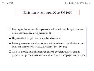 Emission synchrotron X de SN 1006