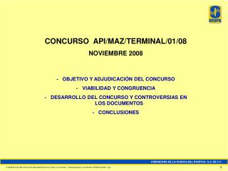 CONCURSO API/MAZ/TERMINAL/01/08 NOVIEMBRE 2008