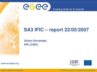 SA3 IFIC – report 22/05/2007