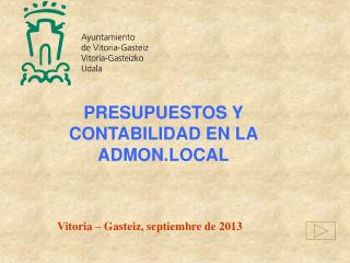 PRESUPUESTOS Y CONTABILIDAD EN LA ADMON.LOCAL