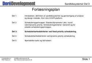 Forlæsningsplan