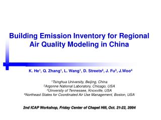 Building Emission Inventory for Regional Air Quality Modeling in China