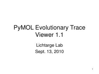 PyMOL Evolutionary Trace Viewer 1.1