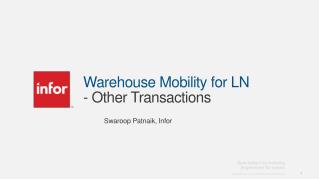 Warehouse Mobility for LN - Other Transactions