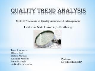 Quality Trend Analysis