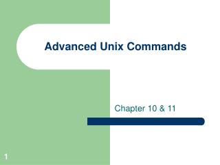 Advanced Unix Commands