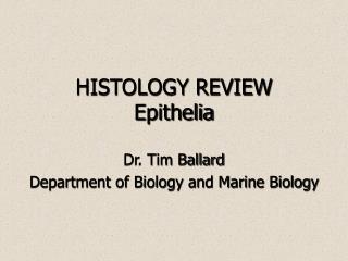 HISTOLOGY REVIEW Epithelia