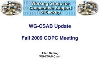 WG-CSAB Update Fall 2009 COPC Meeting