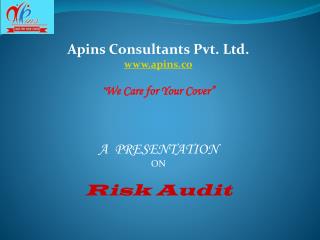 Apins Consultants Pvt. Ltd. apins.co “ We Care for Your Cover” A PRESENTATION ON Risk Audit