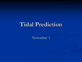 Tidal Prediction