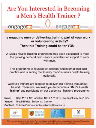 Are You Interested in Becoming a Men’s Health Trainer ?