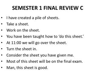 SEMESTER 1 FINAL REVIEW C