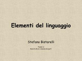 Elementi del linguaggio