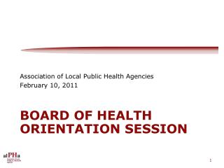 Board of Health orientation session