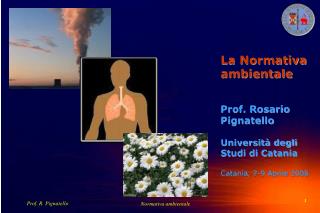 La Normativa ambientale Prof. Rosario Pignatello Università degli Studi di Catania