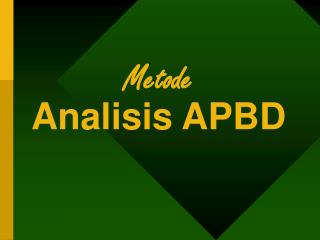 Metode Analisis APBD