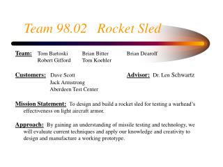 Team 98.02 Rocket Sled