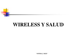 WIRELESS Y SALUD