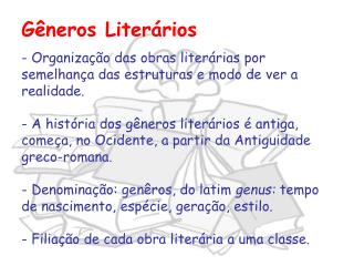 Gêneros Literários