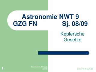 Astronomie NWT 9 GZG FN Sj. 08/09