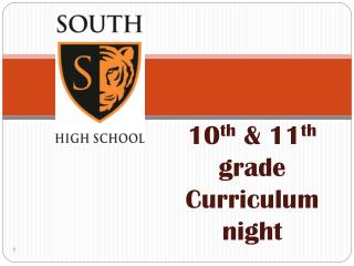 10 th &amp; 11 th grade Curriculum night