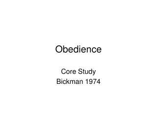 Obedience