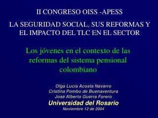 Los jóvenes en el contexto de las reformas del sistema pensional colombiano