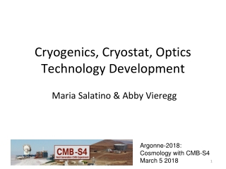 Cryogenics , Cryostat, Optics Technology Development