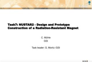 Task7: NUSTAR2 - Design and Prototype Construction of a Radiation-Resistant Magnet