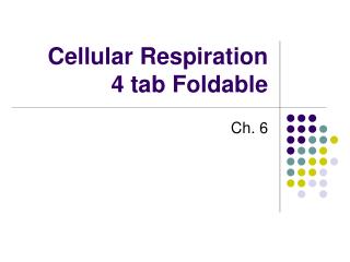 Cellular Respiration 4 tab Foldable