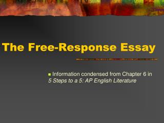 The Free-Response Essay