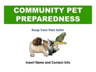 COMMUNITY PET PREPAREDNESS
