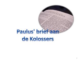 Paulus' brief aan de Kolossers