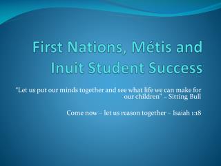 First Nations, Métis and Inuit Student Success