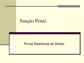 Sanção Penal