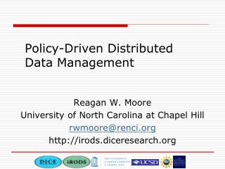 Policy-Driven Distributed Data Management