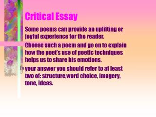 Critical Essay