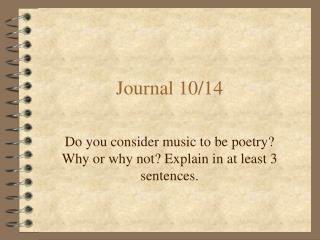 Journal 10/14