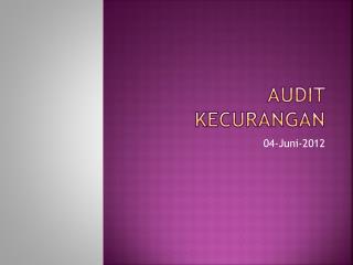 AUDIT KECURANGAN