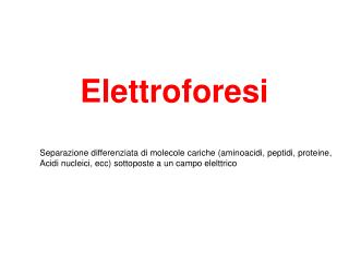 Elettroforesi