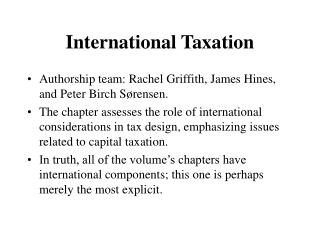 International Taxation