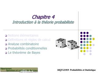 Chapitre 4 Introduction à la théorie probabiliste
