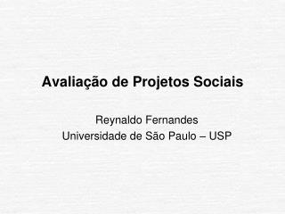 Avaliação de Projetos Sociais