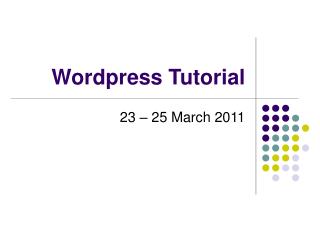 Wordpress Tutorial