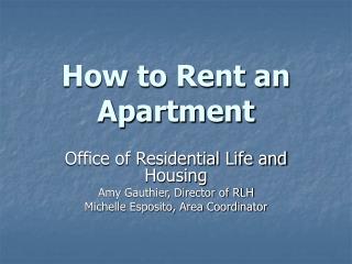 How to Rent an Apartment