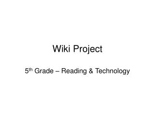 Wiki Project