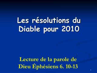 Les résolutions du Diable pour 2010