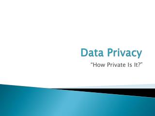 Data Privacy