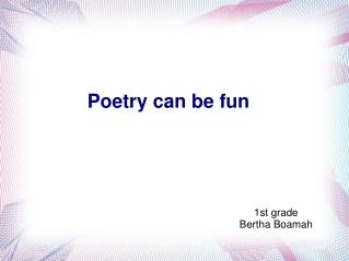 Poetry can be fun