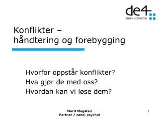 Konflikter – håndtering og forebygging